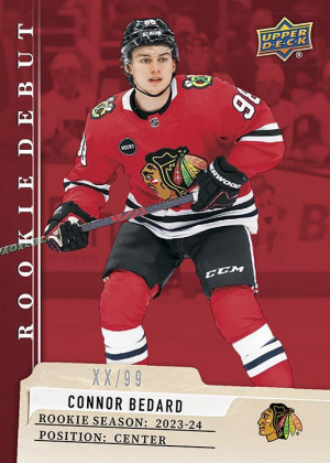2023-24 Upper Deck Rookie Debut Connor Bedard Red Parallel /99 front